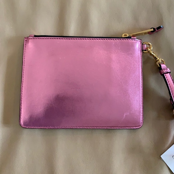 MOSCHINO Logo-Plaque Leather Clutch - Picture 9 of 16